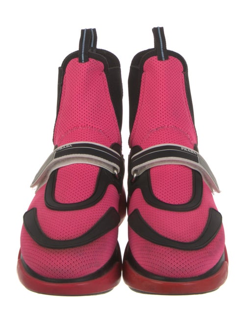 Prada Colorblock Pattern Wedge Sneakers