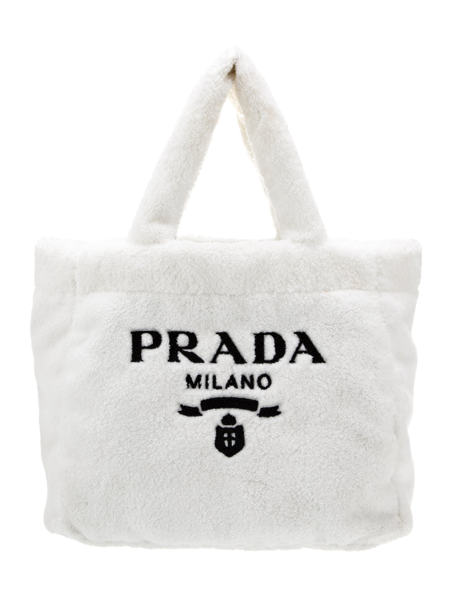 Prada Enameled Metal Triangle Tote Large