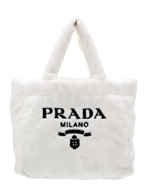 Prada Enameled Metal Triangle Tote Large