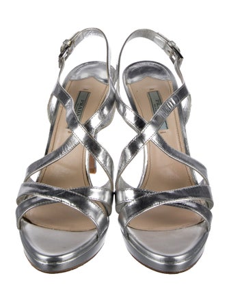 Prada Patent Leather Slingback Sandals