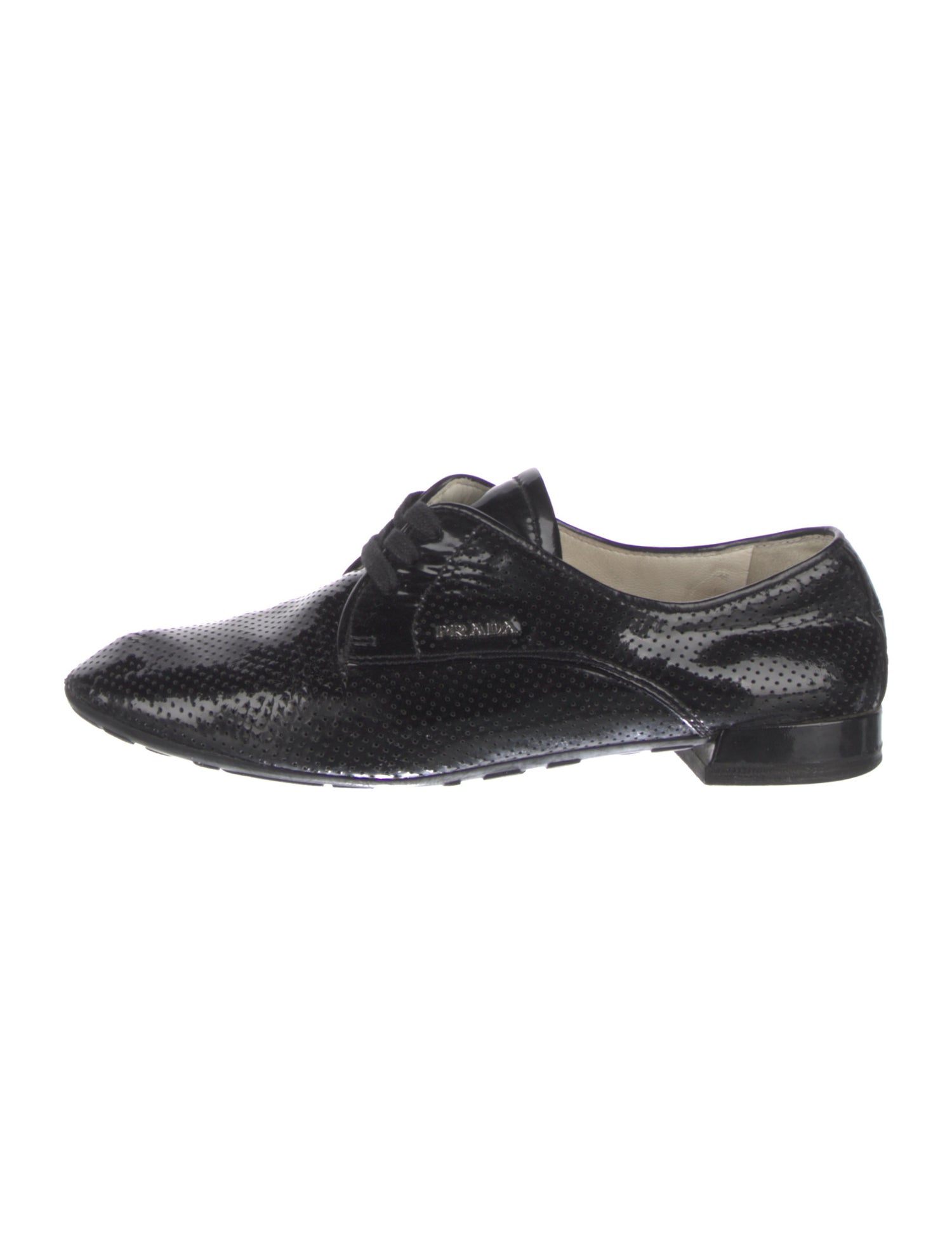 Prada Sport Patent Leather Lasercut Accents Oxfords