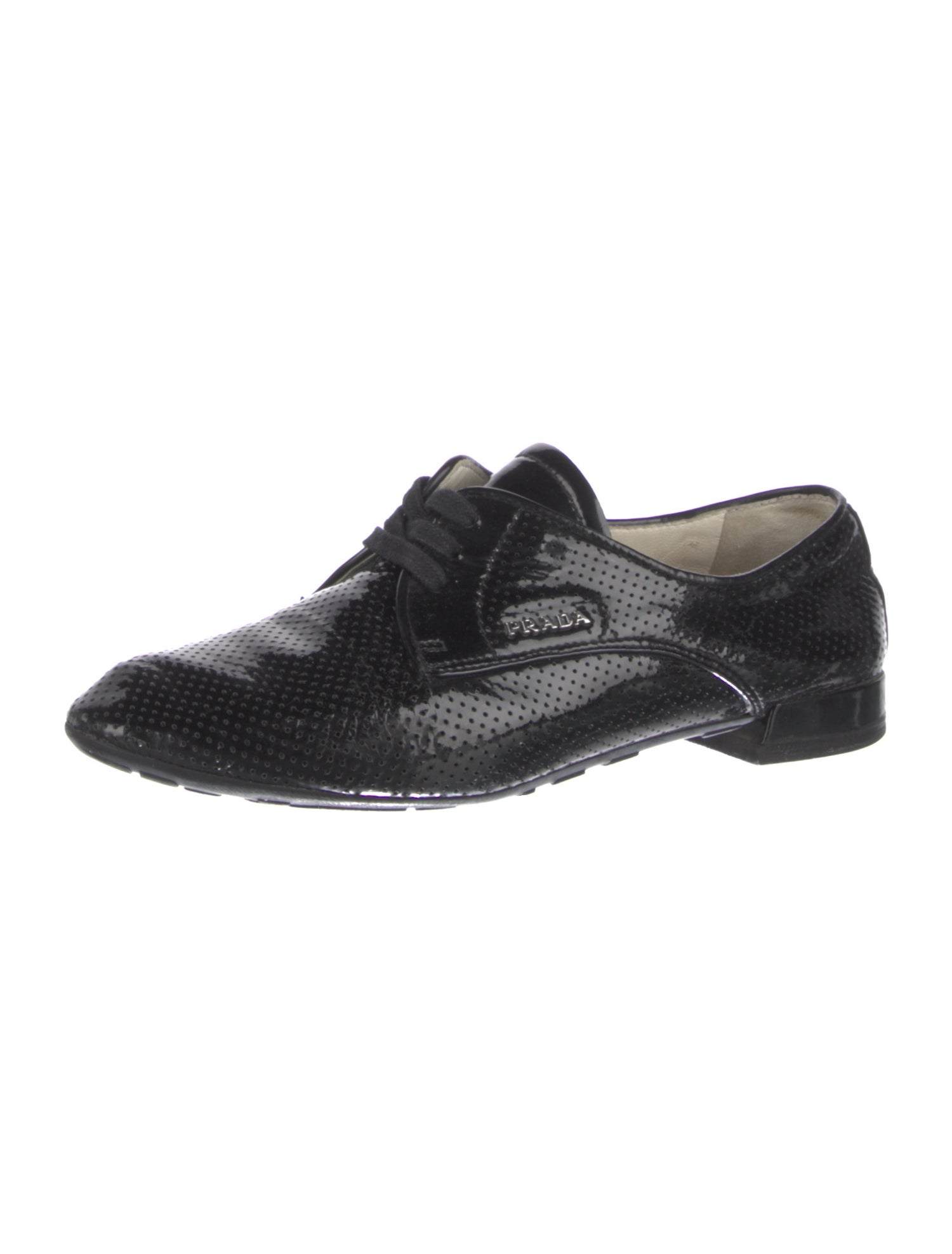 Prada Sport Patent Leather Lasercut Accents Oxfords
