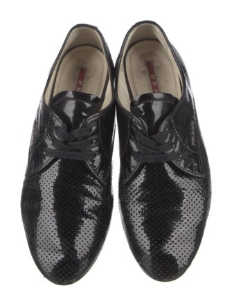 Prada Sport Patent Leather Lasercut Accents Oxfords