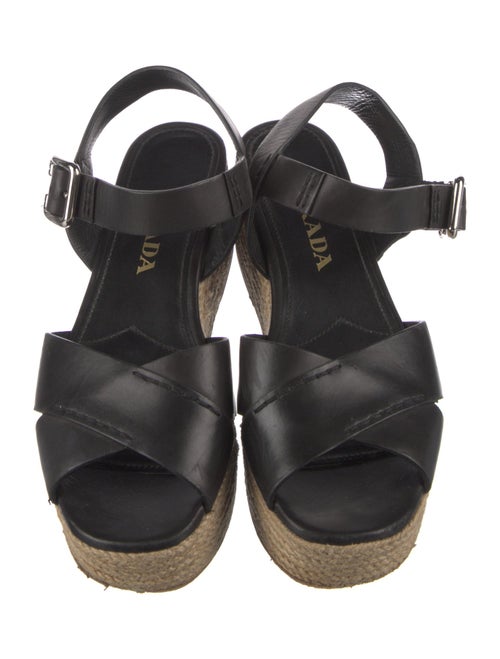 Prada Leather Braided Accents Espadrilles