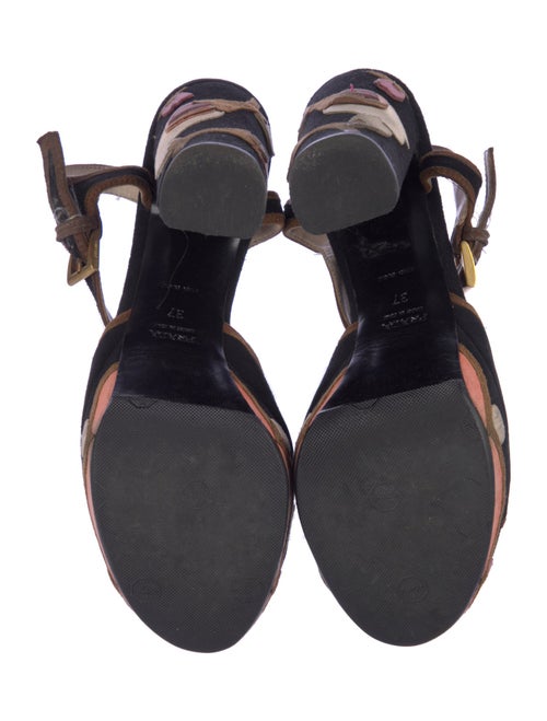 Prada Suede Floral Print Sandals