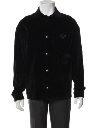 Prada 2022 Enameled Metal Triangle Trucker Jacket