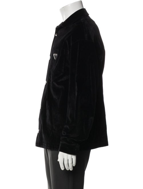 Prada 2022 Enameled Metal Triangle Trucker Jacket