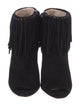 Prada Suede Fringe Trim Accent Boots