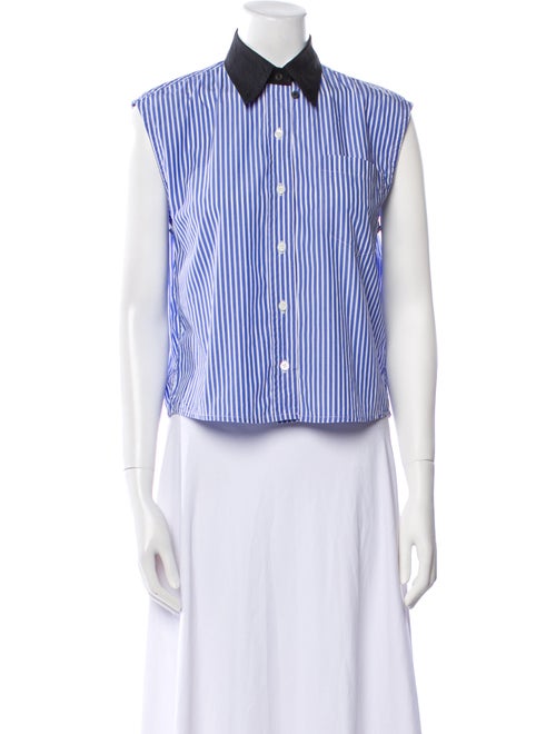 Prada 2018 Striped Button-Up Top