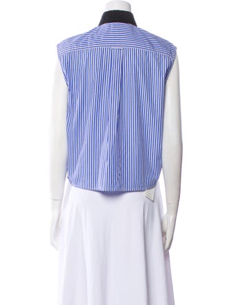 Prada 2018 Striped Button-Up Top