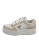Prada Enameled Metal Triangle Leather Sneakers