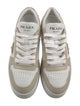 Prada Enameled Metal Triangle Leather Sneakers