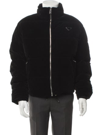 Prada 2023 Enameled Metal Triangle Puffer Coat