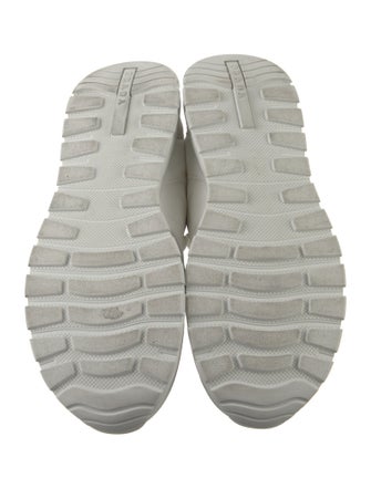 Prada Enameled Metal Triangle Nylon Sneakers