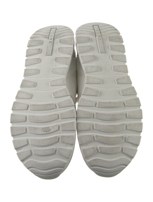 Prada Enameled Metal Triangle Nylon Sneakers
