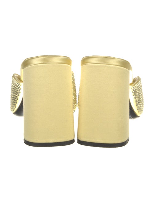 Prada Enameled Metal Triangle Satin Slides