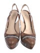 Prada Embossed Leather Animal Print Slingback Pumps