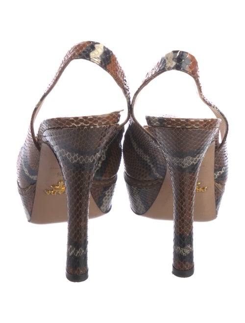 Prada Embossed Leather Animal Print Slingback Pumps
