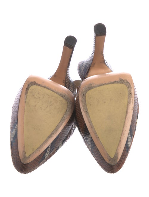 Prada Embossed Leather Animal Print Slingback Pumps