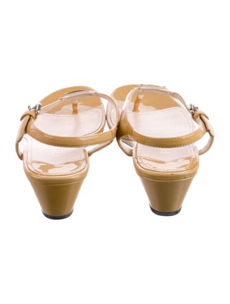 Prada Patent Leather T-Strap Sandals