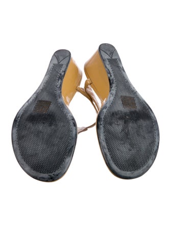 Prada Patent Leather T-Strap Sandals