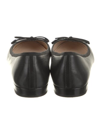 Prada Leather Bow Accents Ballet Flats