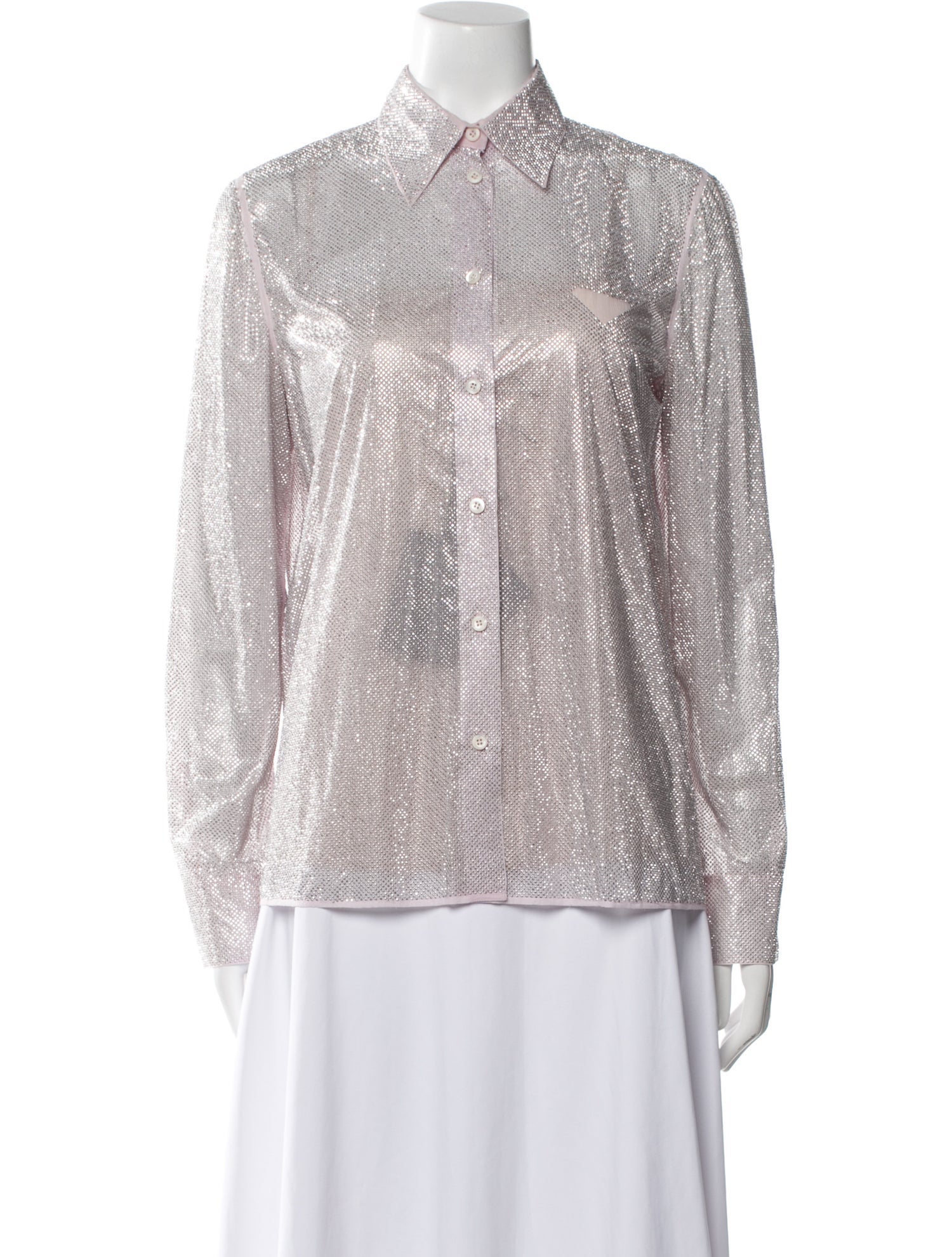 Prada 2021 Holiday Button-Up Top