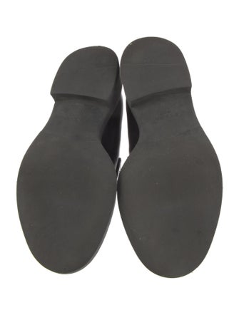 Prada Enameled Metal Triangle Leather Pumps