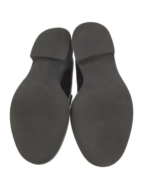 Prada Enameled Metal Triangle Leather Pumps