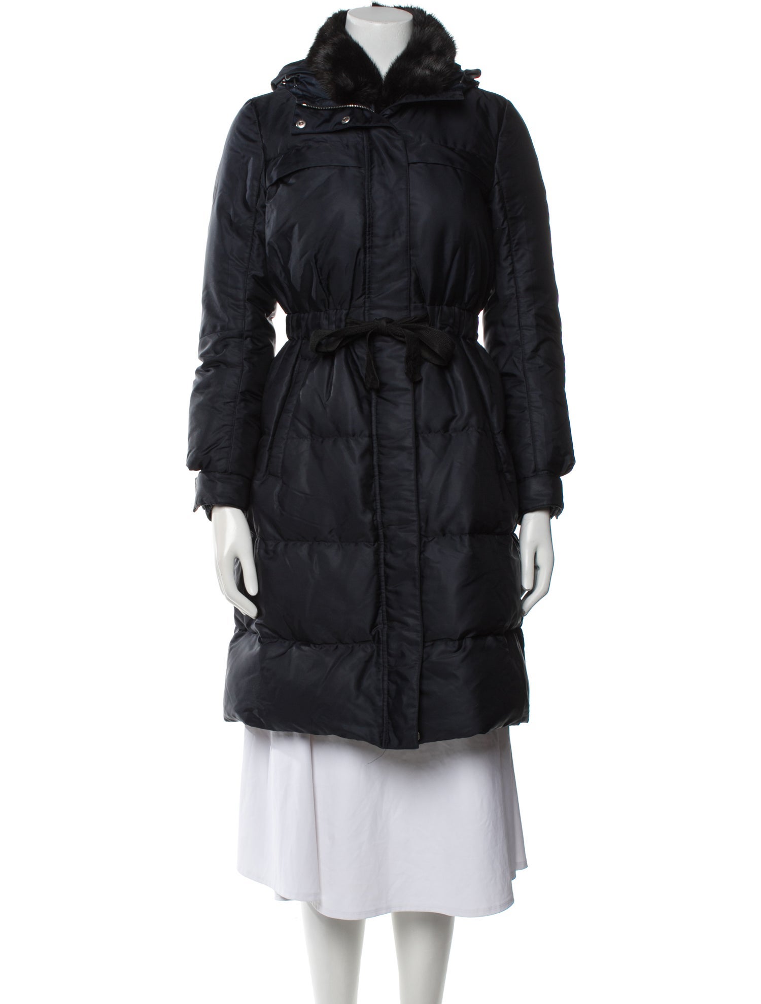 Prada 2016 Mink Fur Trimmed Coat