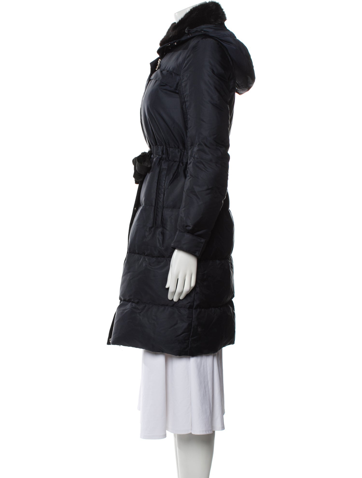 Prada 2016 Mink Fur Trimmed Coat