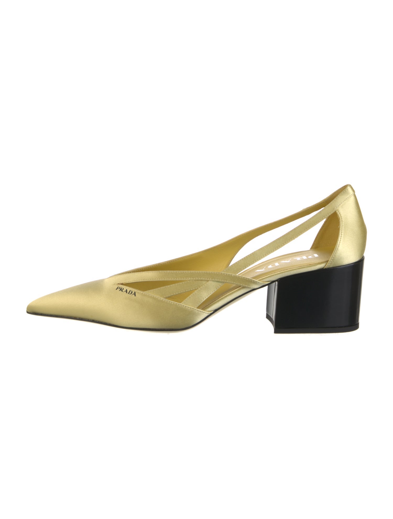 Prada Satin Cutout Accent D'Orsay Pumps