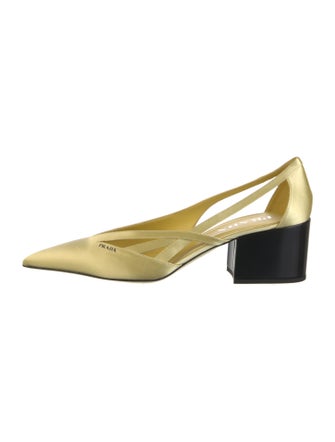 Prada Satin Cutout Accent D'Orsay Pumps