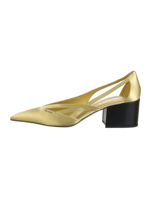 Prada Satin Cutout Accent D'Orsay Pumps