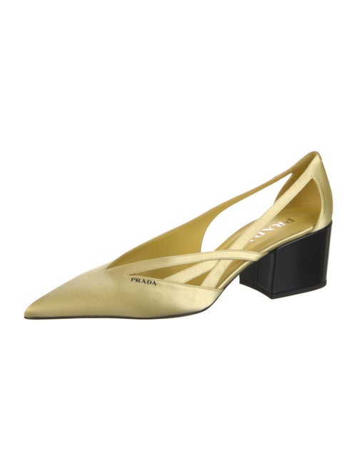 Prada Satin Cutout Accent D'Orsay Pumps