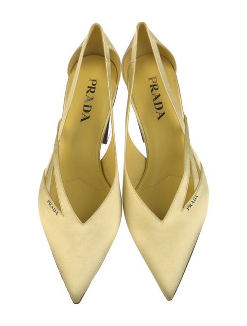 Prada Satin Cutout Accent D'Orsay Pumps