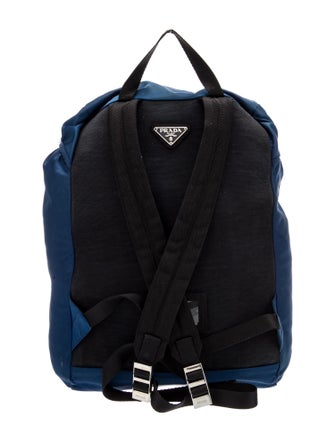 Prada Enameled Metal Triangle Backpack