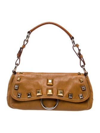 Prada Enameled Metal Triangle Shoulder Bag