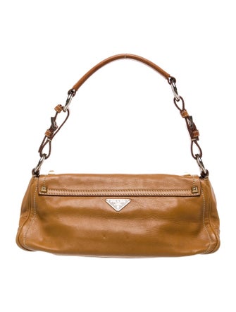 Prada Enameled Metal Triangle Shoulder Bag