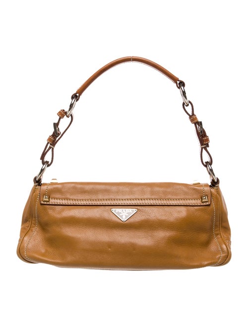 Prada Enameled Metal Triangle Shoulder Bag