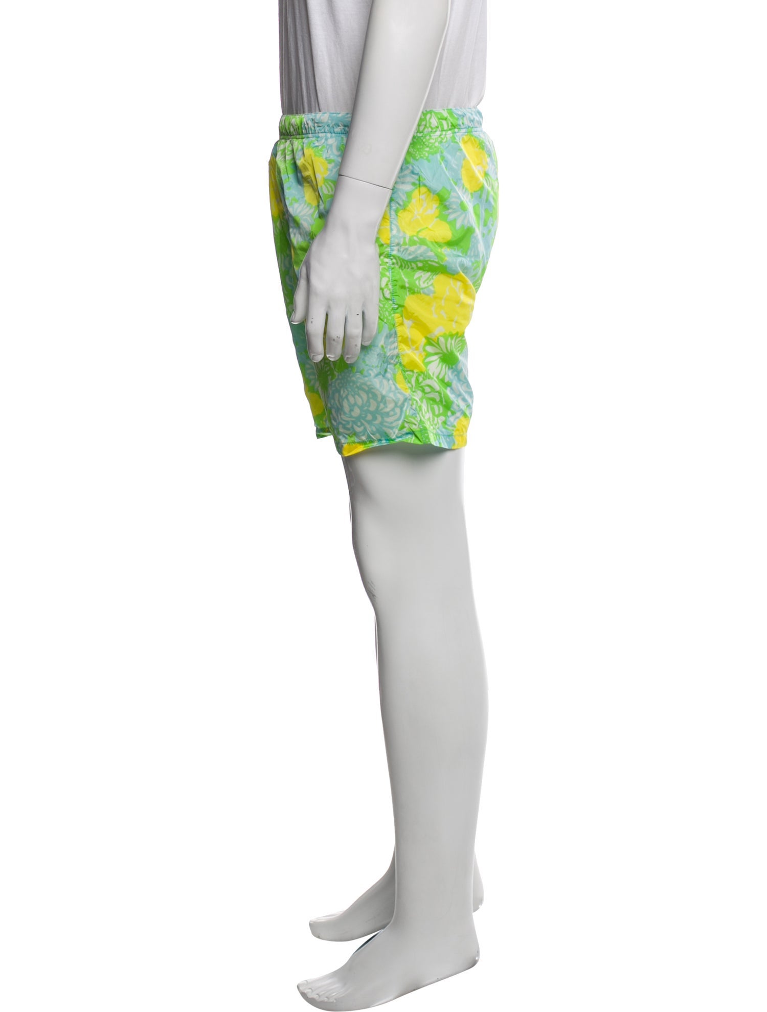 Prada Sport Late 2000's - Early 2010's Floral Print Swim Trunks