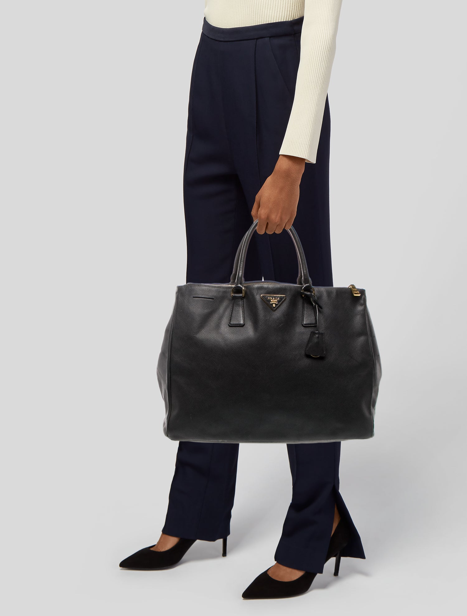 Prada Saffiano Lux Leather Galleria Double Zip XL