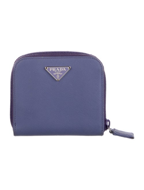 Prada Saffiano Triangle Leather Compact Wallet