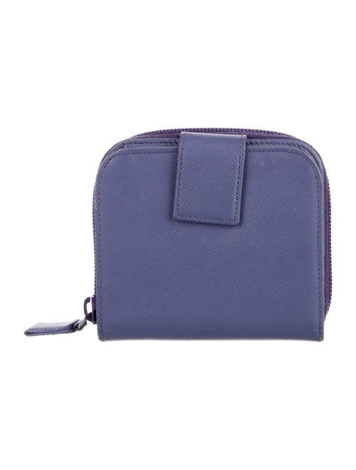 Prada Saffiano Triangle Leather Compact Wallet