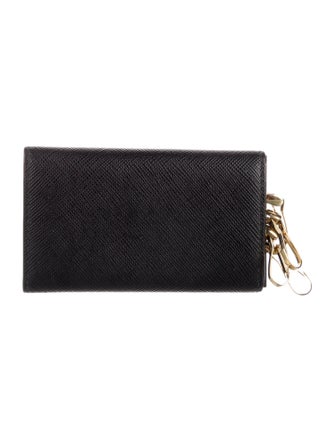 Prada Saffiano Black Leather Key Case