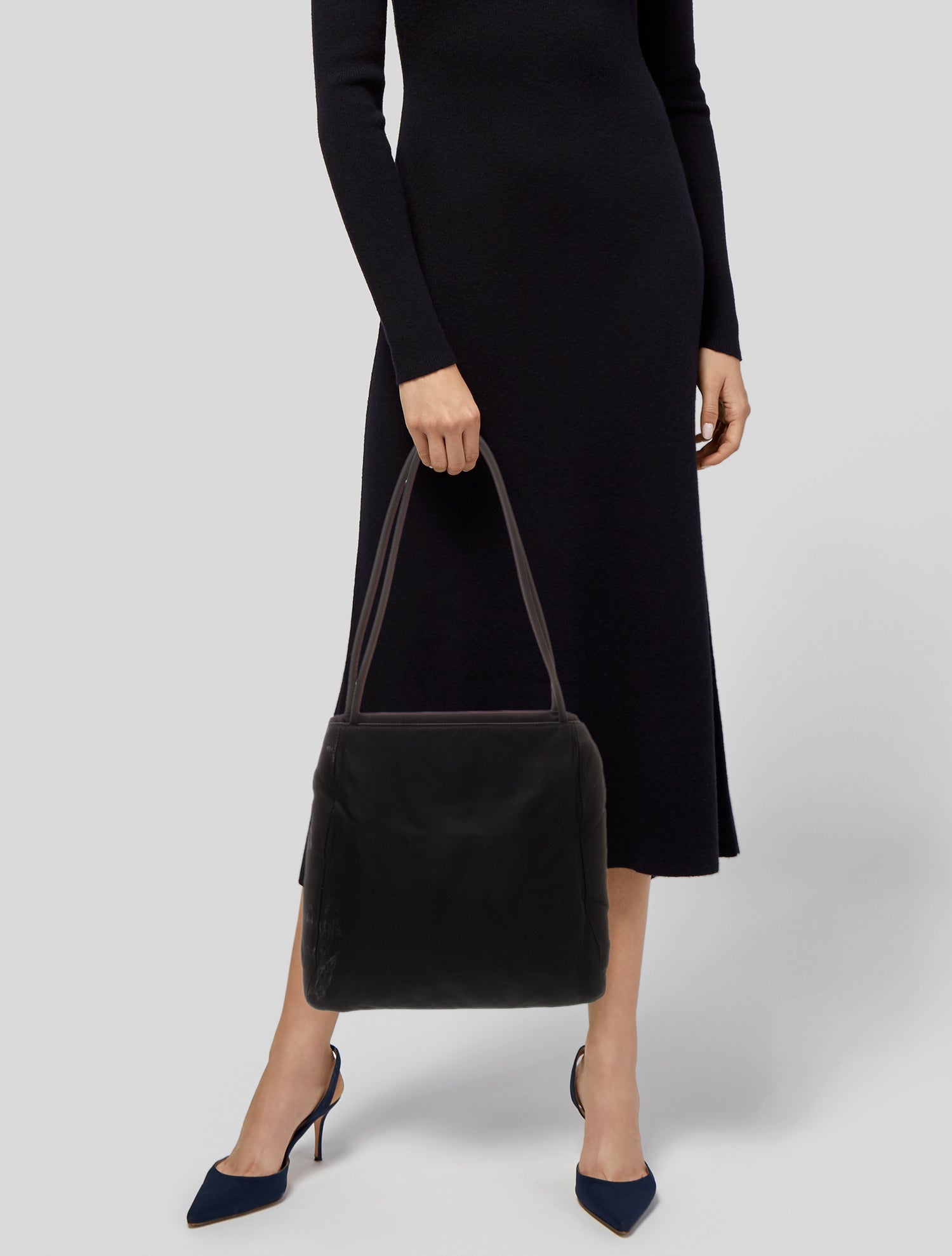 Prada Enameled Metal Triangle Shoulder Bag