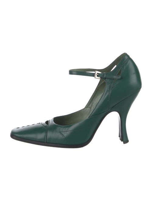 Prada Leather Cutout Accent Pumps