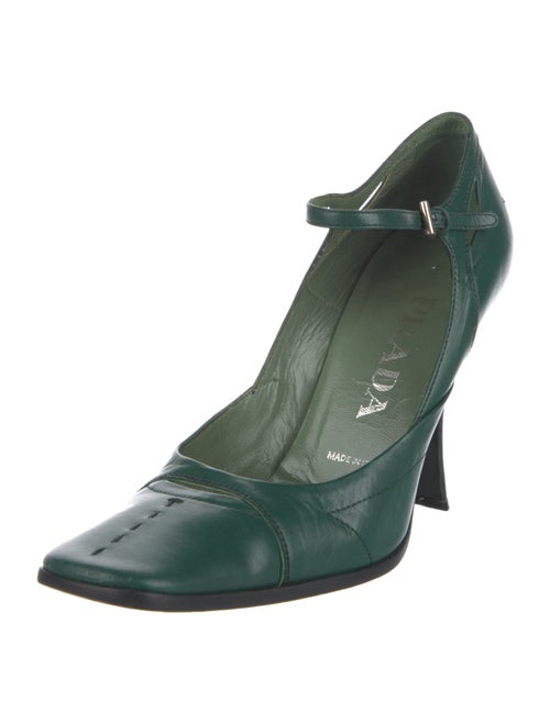 Prada Leather Cutout Accent Pumps