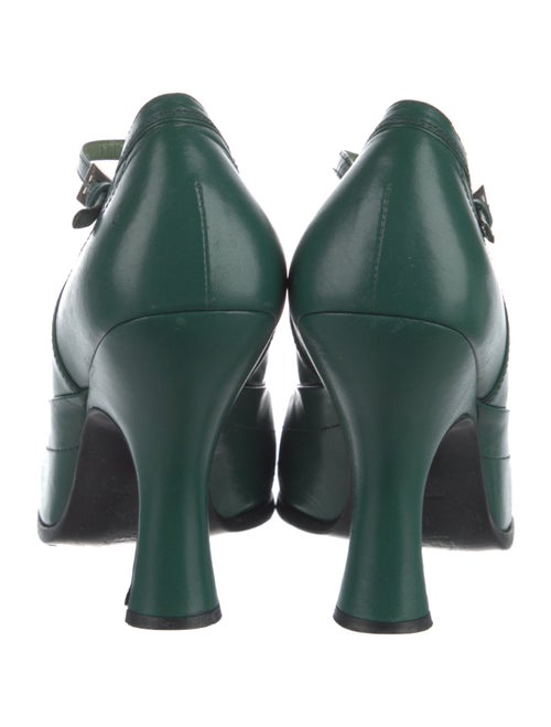 Prada Leather Cutout Accent Pumps