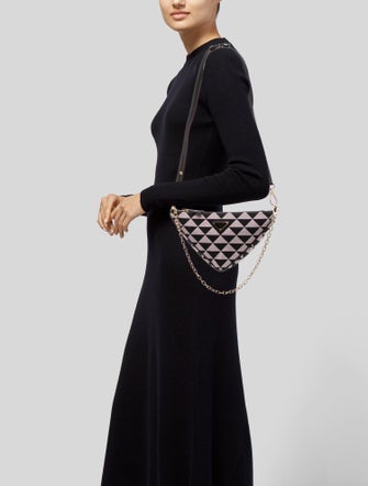 Prada Enameled Metal Triangle Triangle